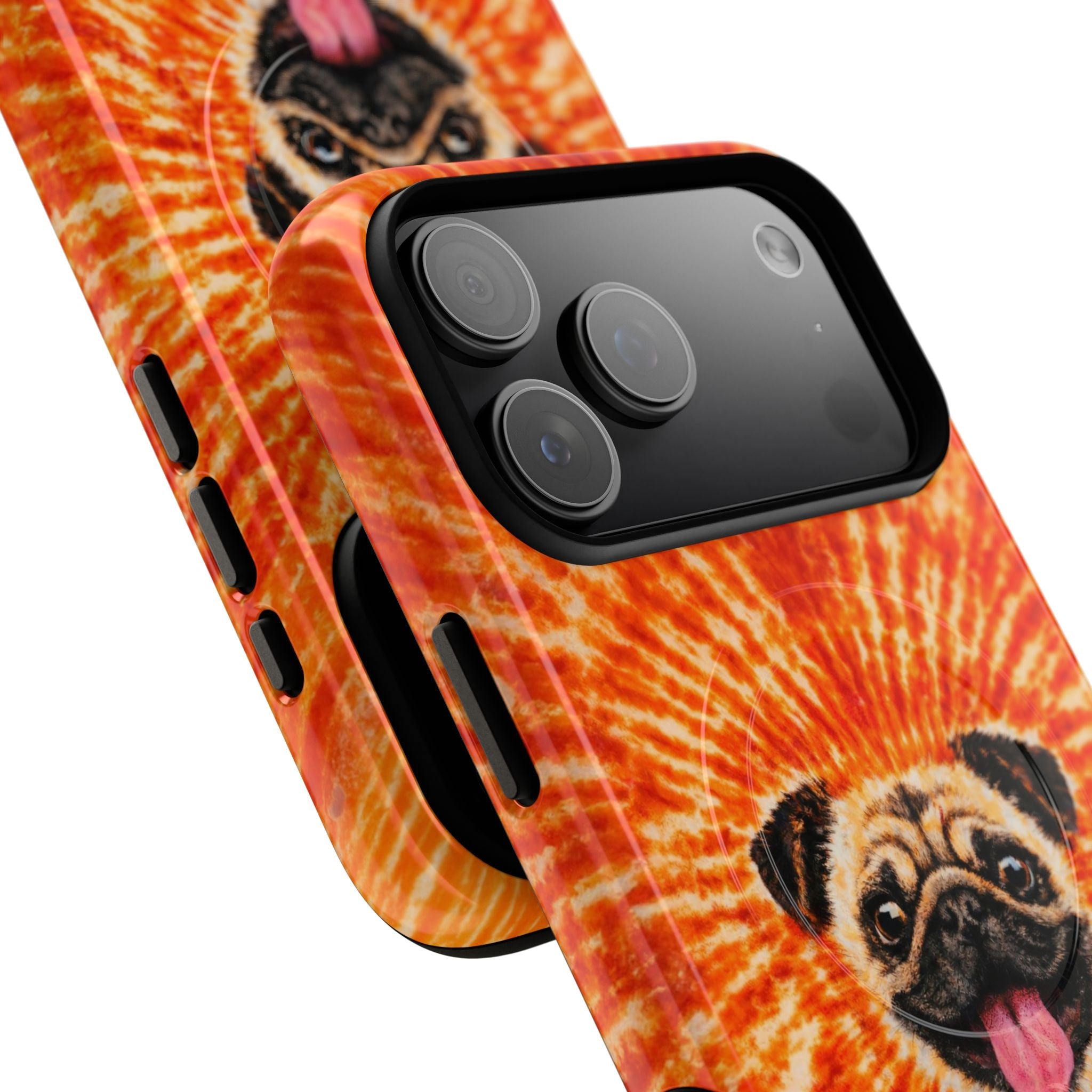 PUG DOG ORANGE MAGNETIC PHONE CASE - TLNT1604261