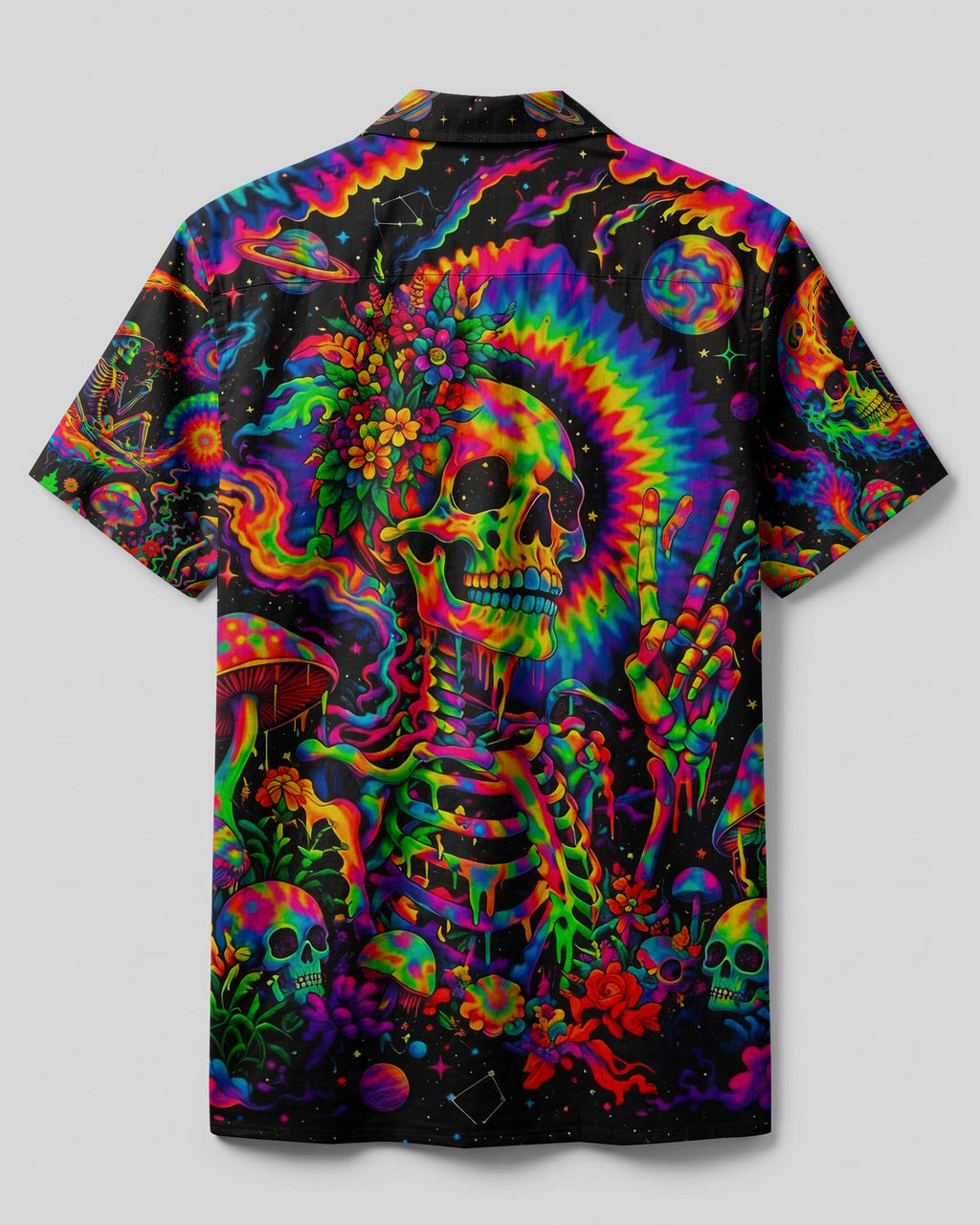 HIPPIE SKULL PSYCHEDELIC  CAMP SHIRT - TLNO0704261