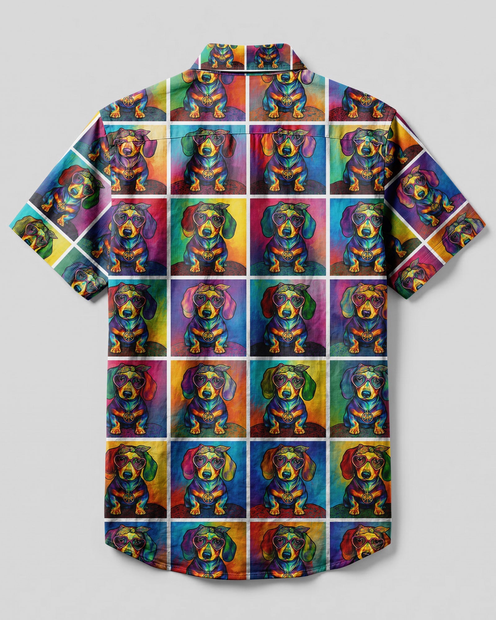 DACHSHUND POLAROID PATTERN BUTTON-DOWN COLLAR SHIRT - RITM2406261