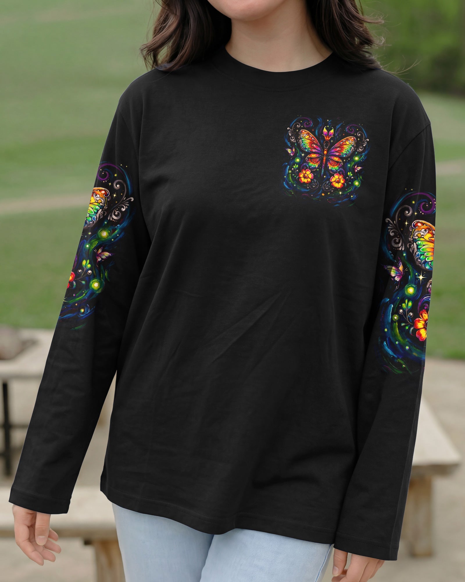 JUST BELIEVE BUTTERFLY GLOW ALL OVER PRINT - KM2404261