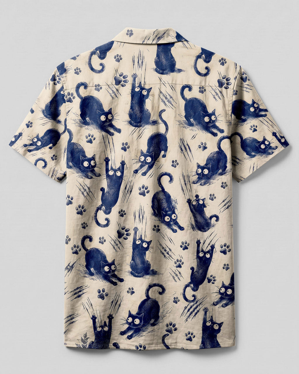 FUNNY PLAYFUL CAT  CAMP SHIRT - TLNO1706262