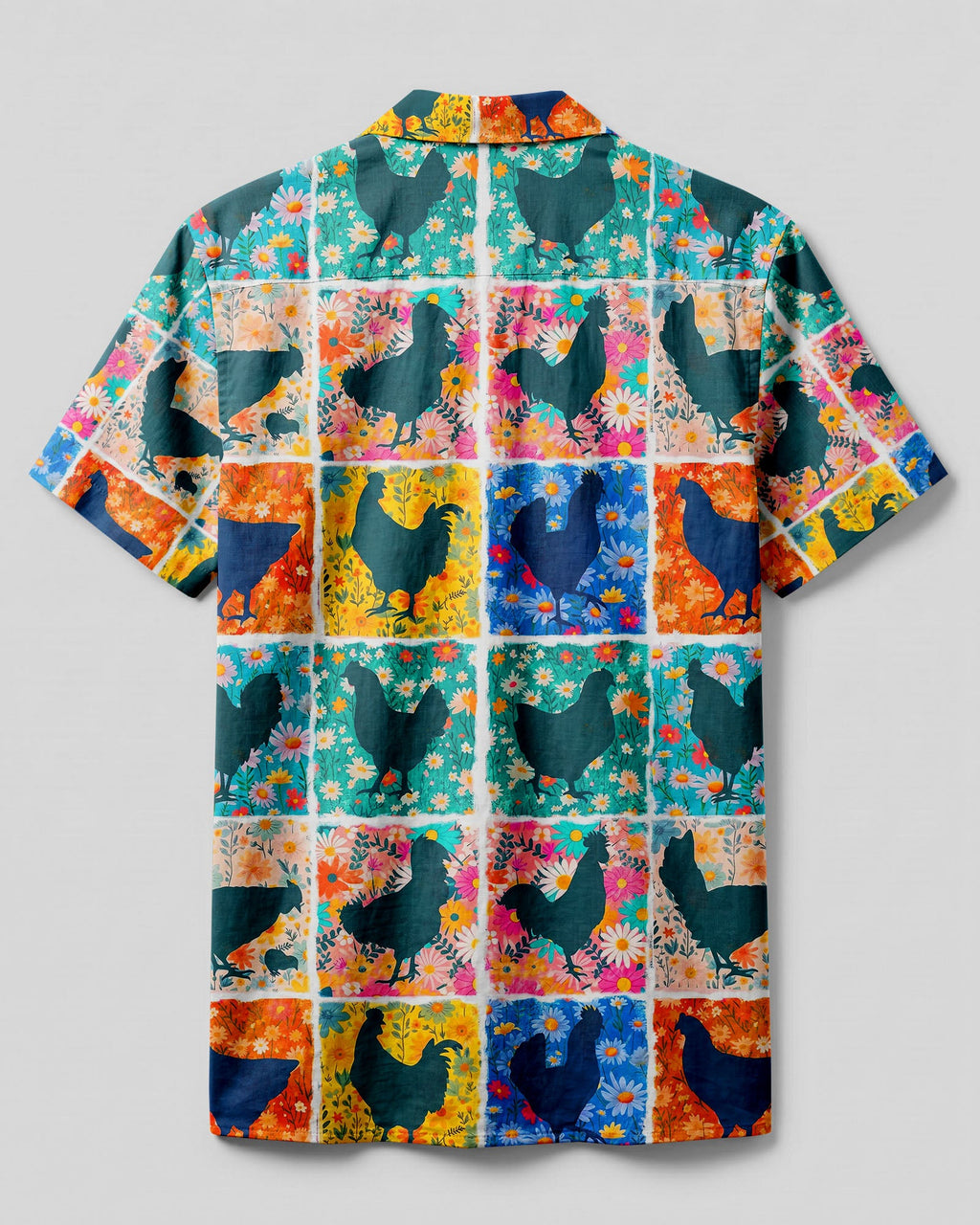 FLORAL CHICKEN PATCHWORK CAMP SHIRT - TYLN0107262