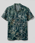 ELEPHANT PATTERN CAMP SHIRT - TLHN1806261