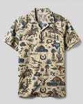 WILD WEST VINTAGE  TEXAS PATTERN CAMP SHIRT  - TLHG2606263