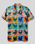 FLORAL CHICKEN PATCHWORK CAMP SHIRT - TYLN0107262