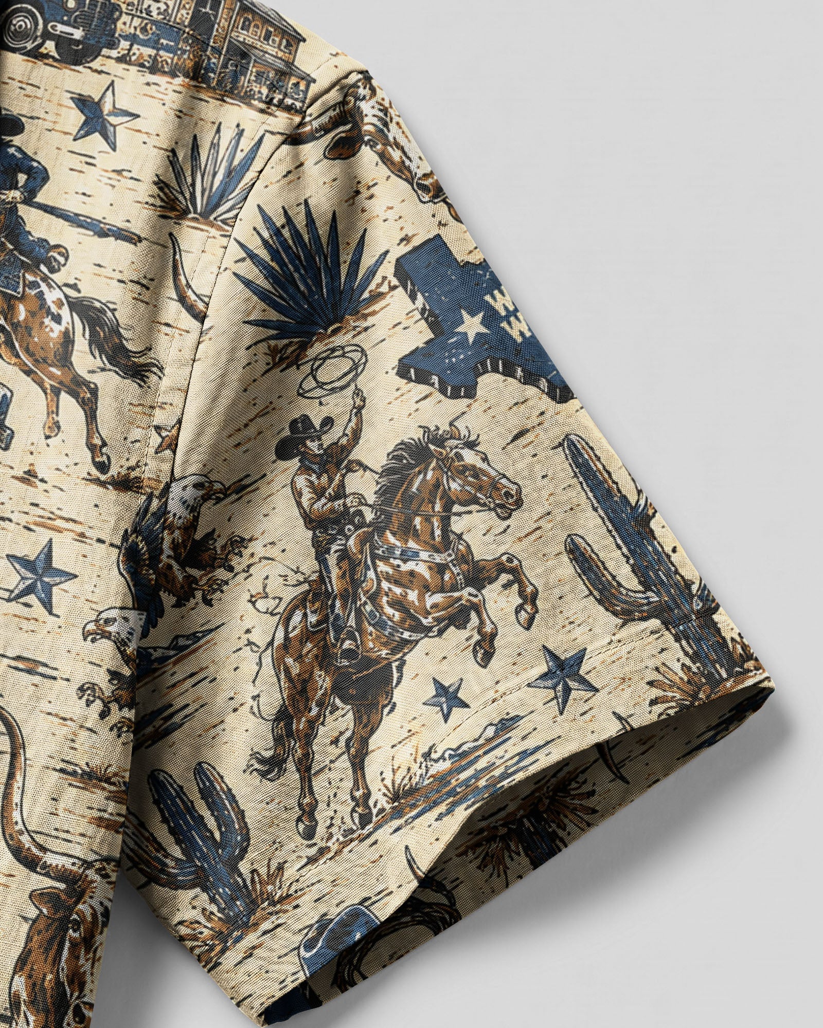 WILD WEST VINTAGE  TEXAS PATTERN CAMP SHIRT  - TLHG2606263