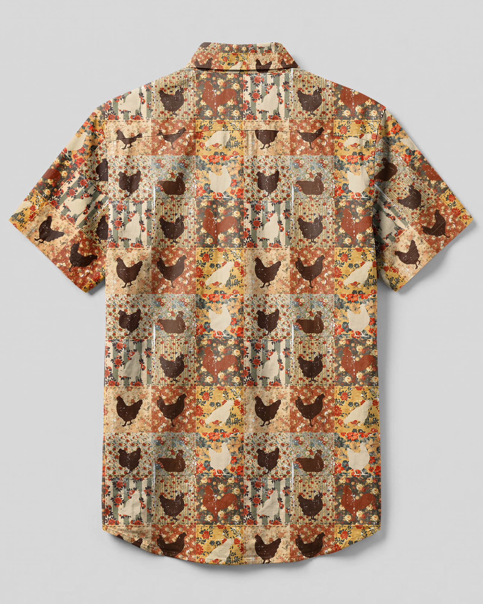 FLORAL CHICKENS VINTAGE BUTTON-DOWN COLLAR SHIRT - TYPQ0107262