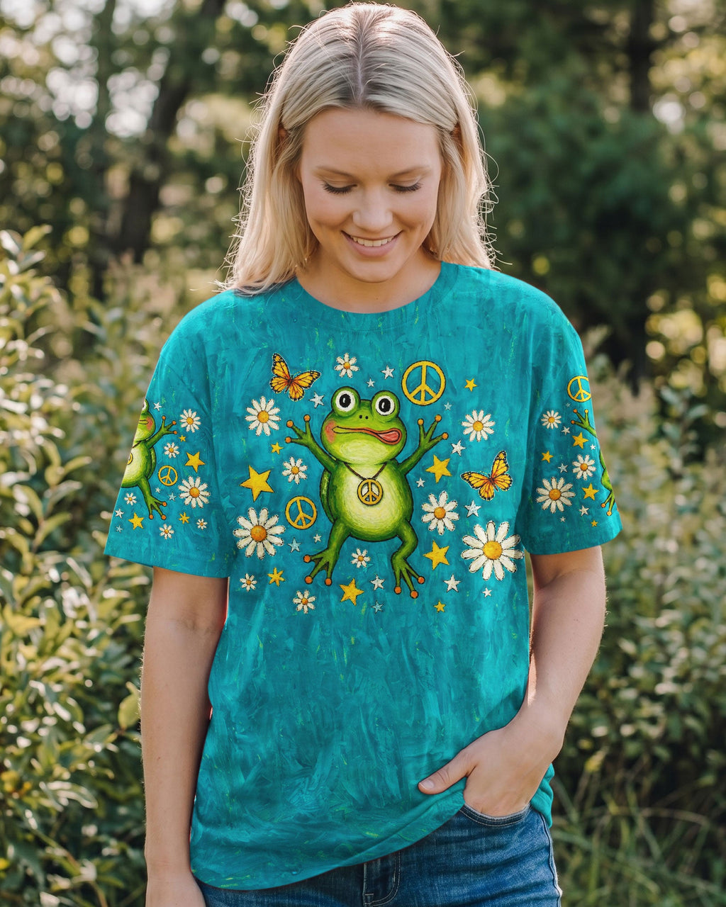 BE YOU THE WORLD WILL ADJUST FROG ALL OVER PRINT  - TLNO2804262