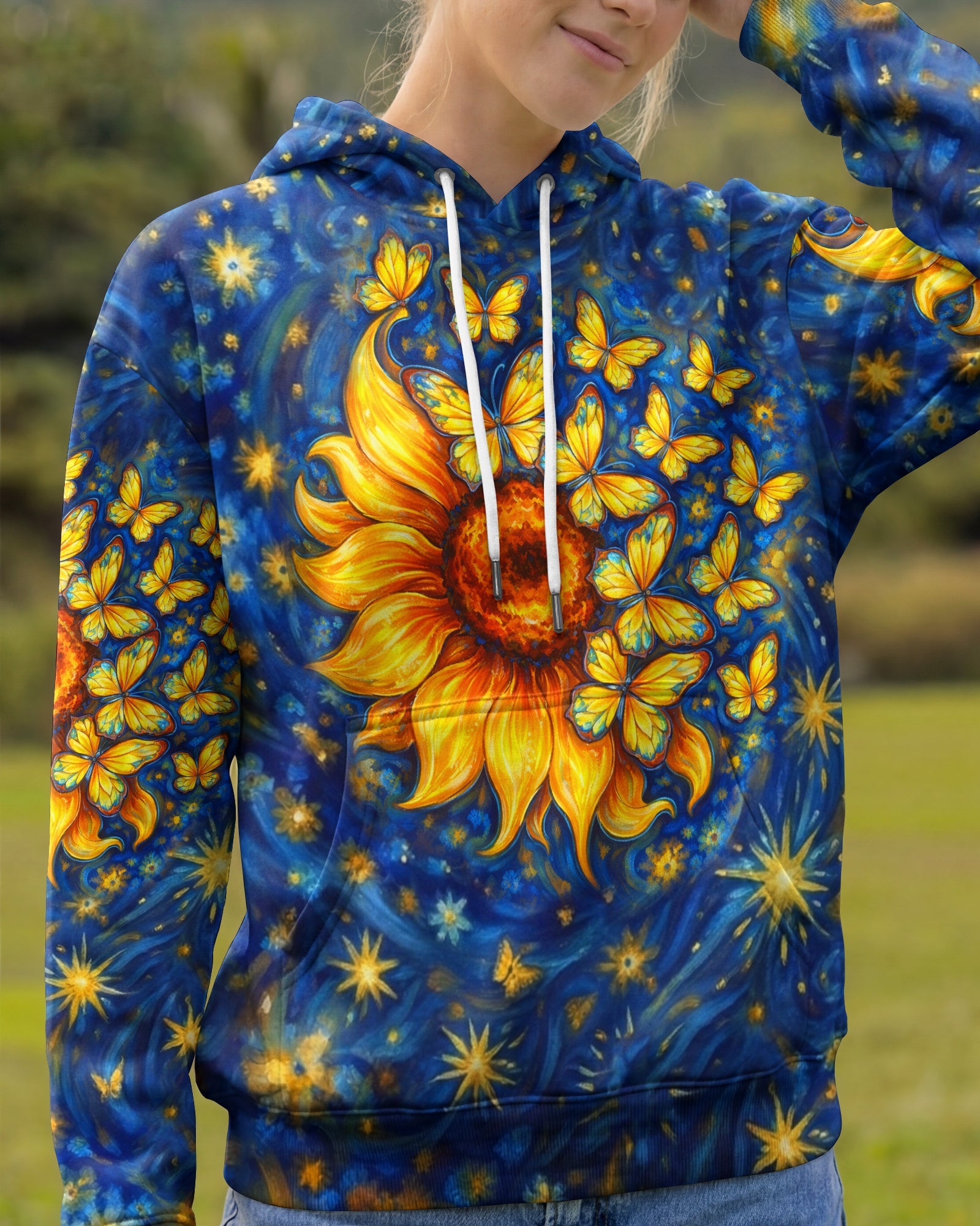 BUTTERFLY SUNFLOWER ALL OVER PRINT - TLHN0907262