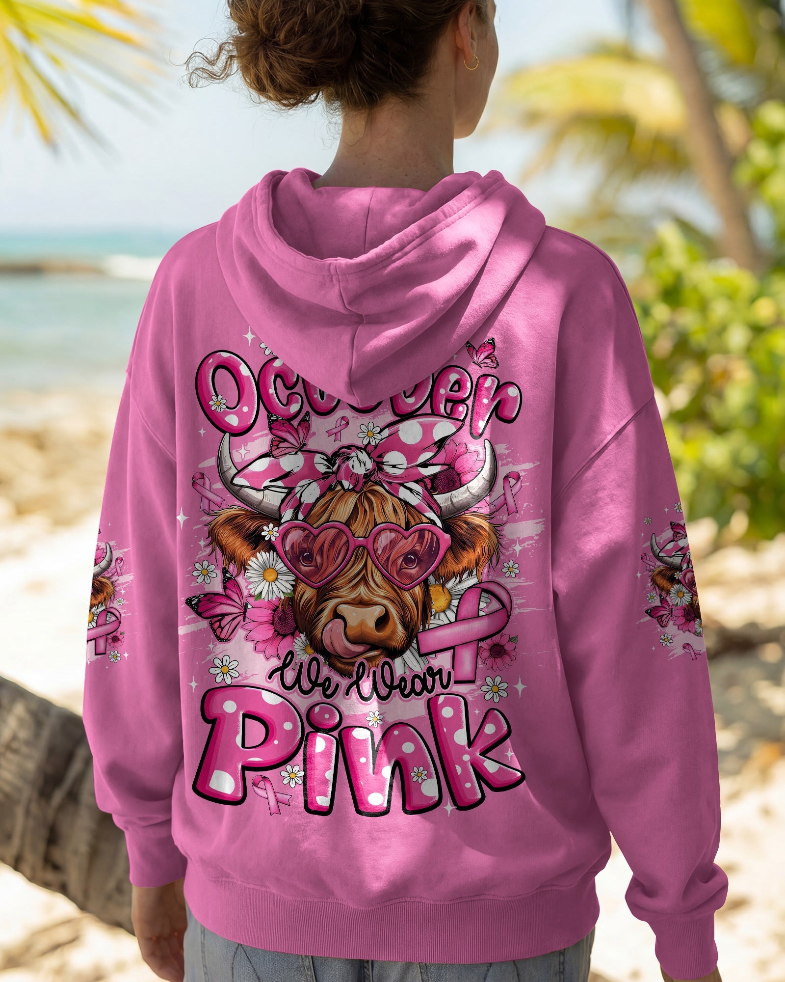 IN OCTOBER WE WEAR PINK COW BREAST CANCER AWARENESS ALL OVER PRINT - TYQY2906261