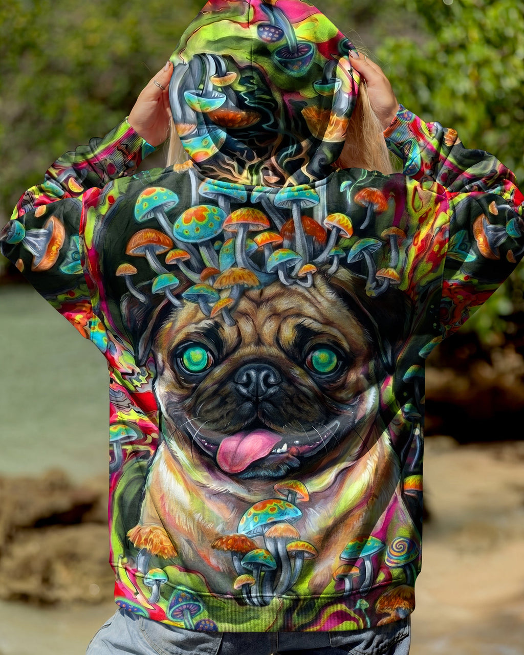 VIBRANT PUG MAGIC MUSHROOM ALL OVER PRINT - RITD0906261