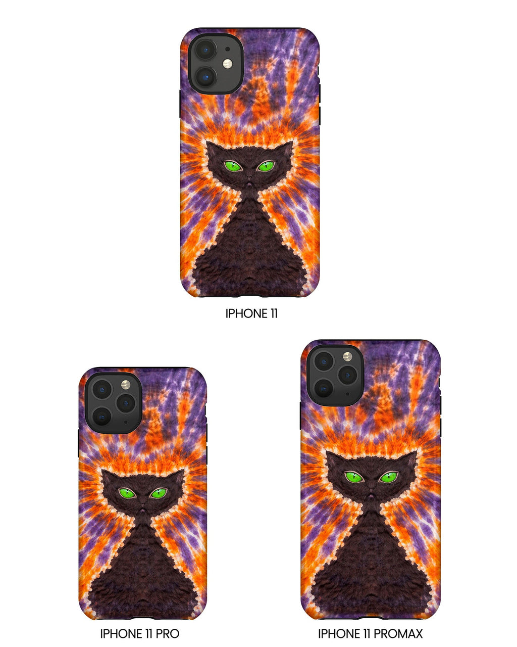 BLACK CAT PURPLE & ORANGE SWIRL  PHONE CASE  - TLHN2404264