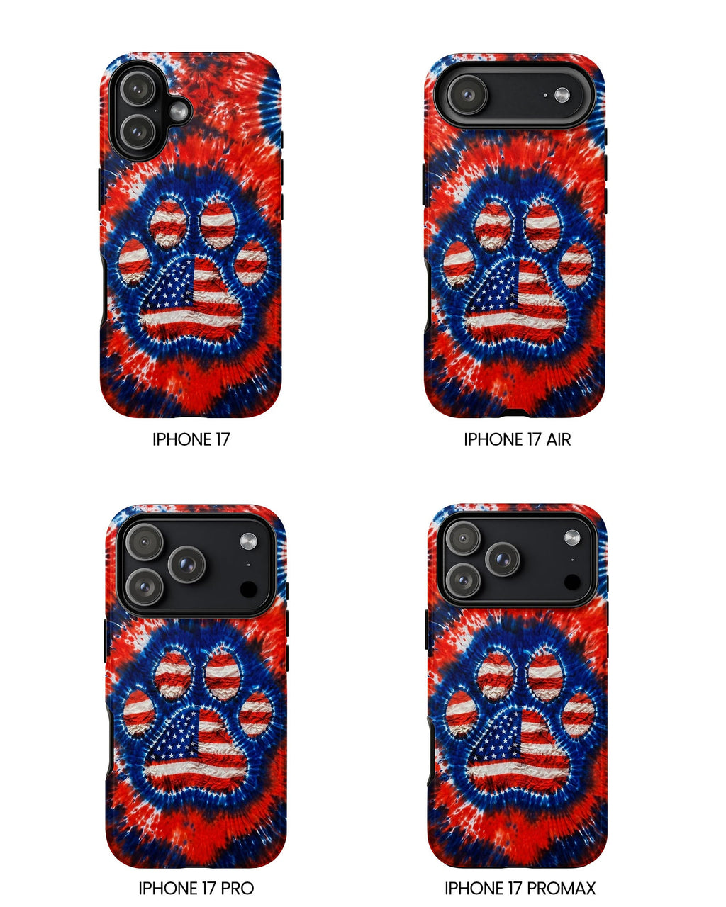 PAW PRINT RED WHITE & BLUE PHONE CASE  - TLHN0405264