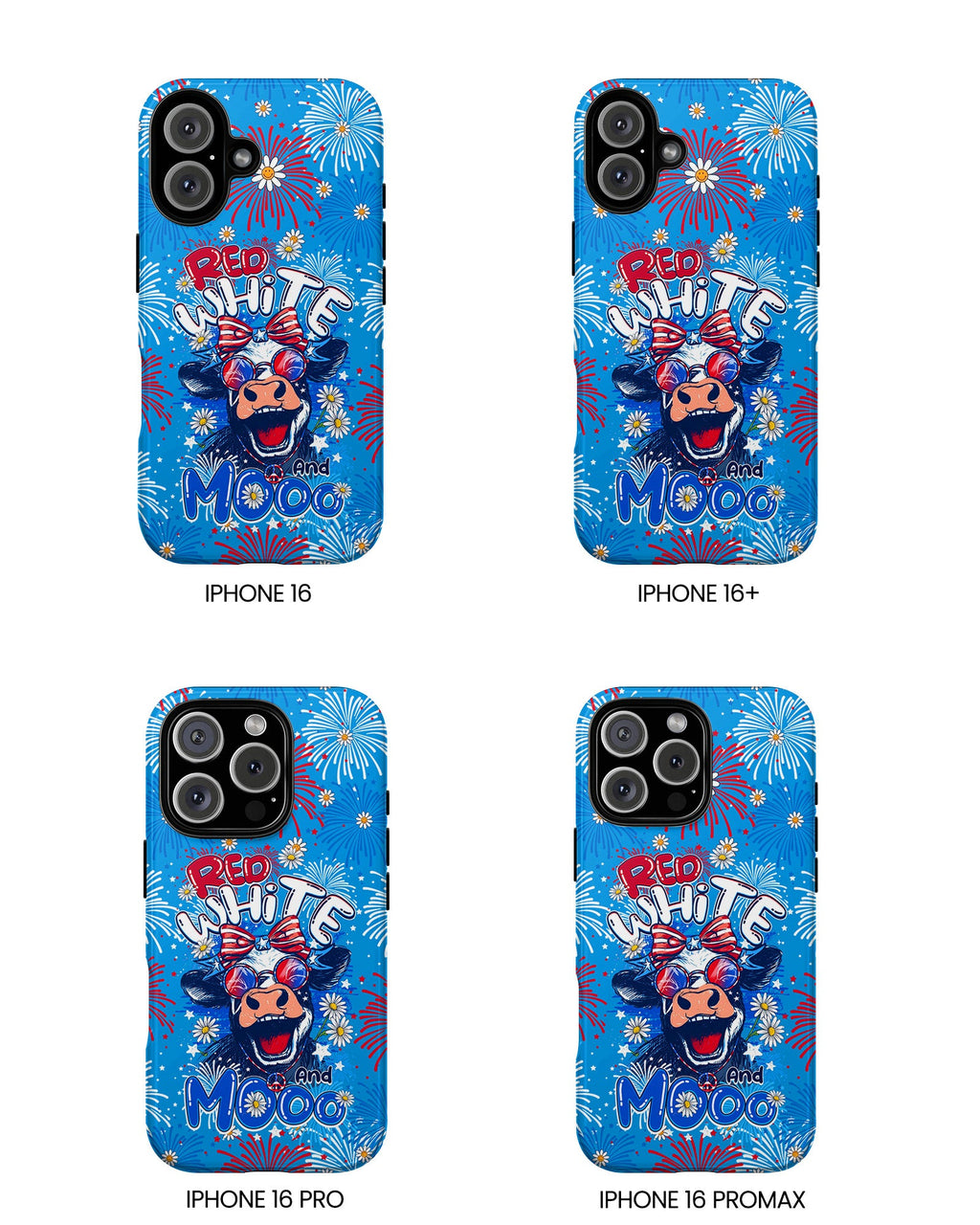 RED WHITE AND MOOO COW PHONE CASE - TY1306262
