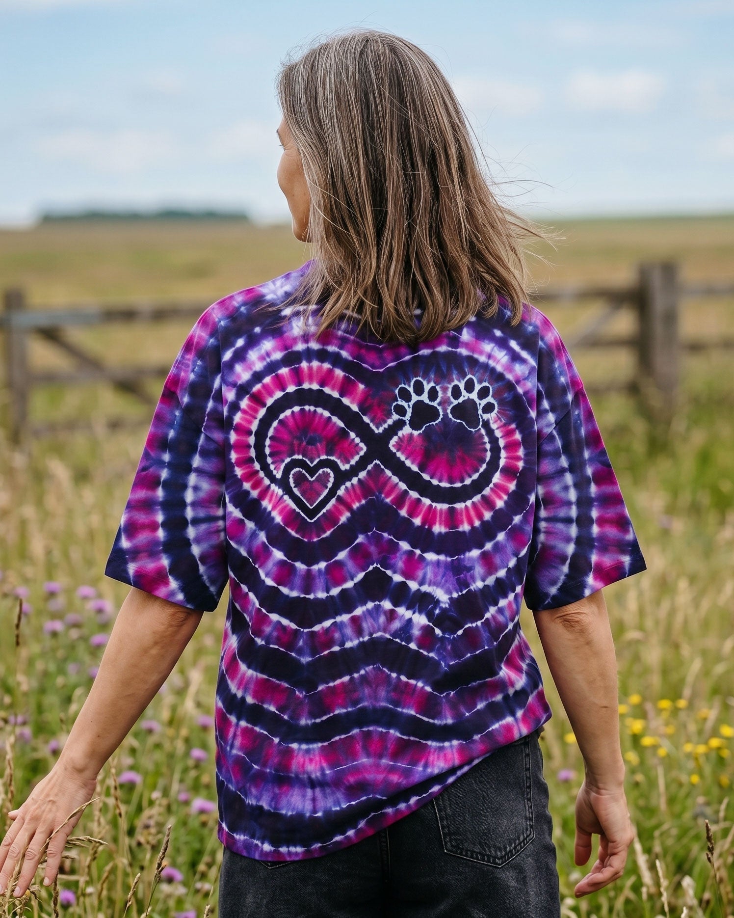 INFINITY HEART PAW PRINT SWIRL ALL OVER PRINT  - TLNO1506262