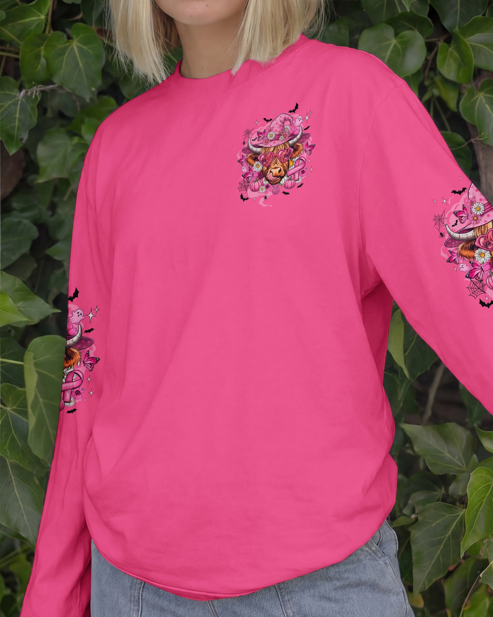 IN OCTOBER WE WEAR PINK COW HALLOWEEN BREAST CANCER AWARENESS ALL OVER PRINT - TYQY1507263