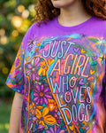 JUST A GIRL WHO LOVES DOGS COLORFUL FLORAL ALL OVER PRINT - KM1004261
