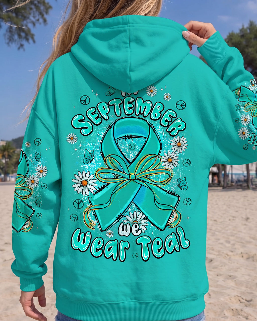 IN SEPTEMBER WE WEAR TEAL OVARIAN CANCER AWARENESS ALL OVER PRINT - TYPQ1507261