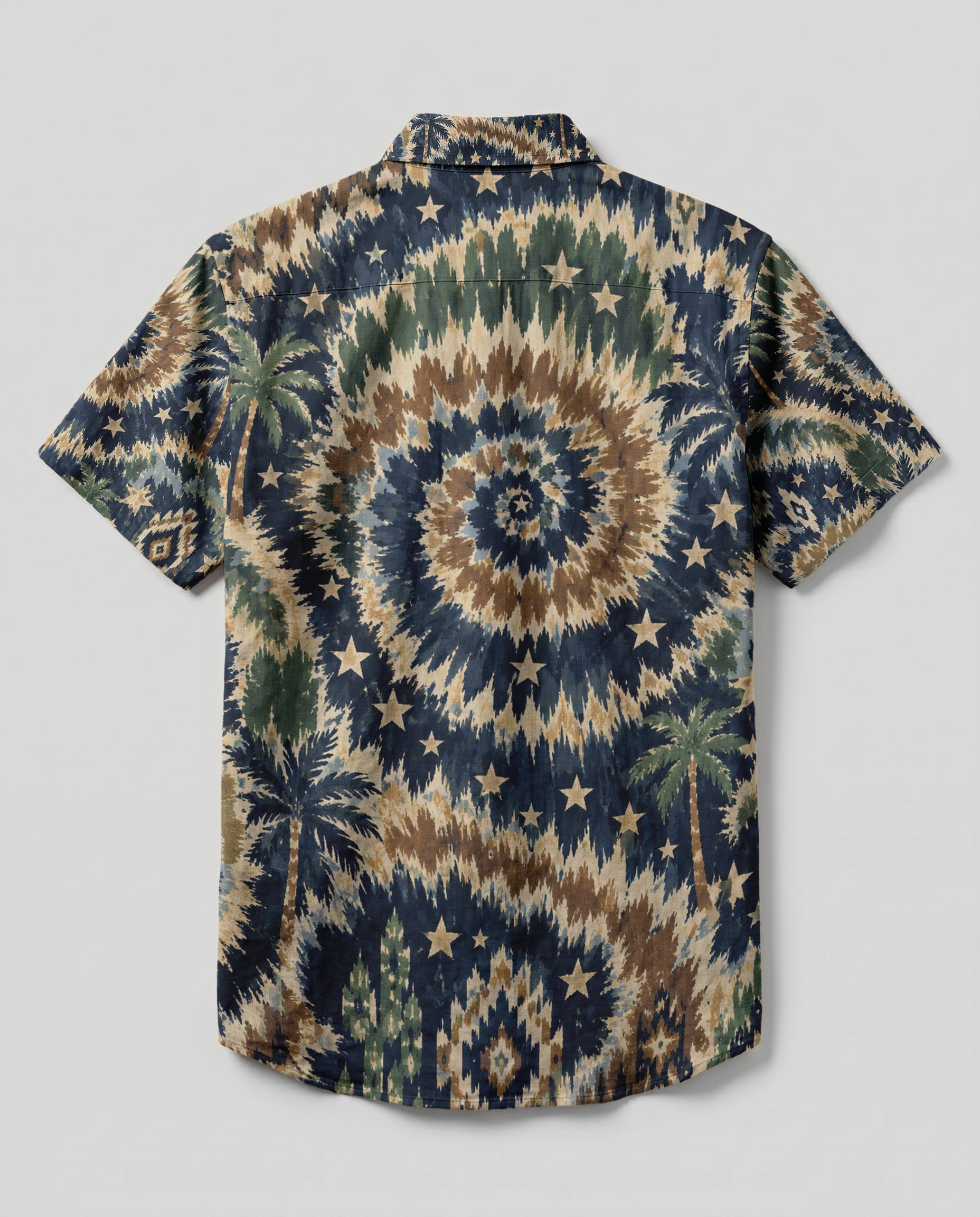 RETRO SWIRL PALM BUTTON-DOWN COLLAR SHIRT - KMTM0906262