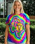 BULL SKULL TEXAS MAP COLORFUL SWIRL ALL OVER PRINT - TLNT2606262