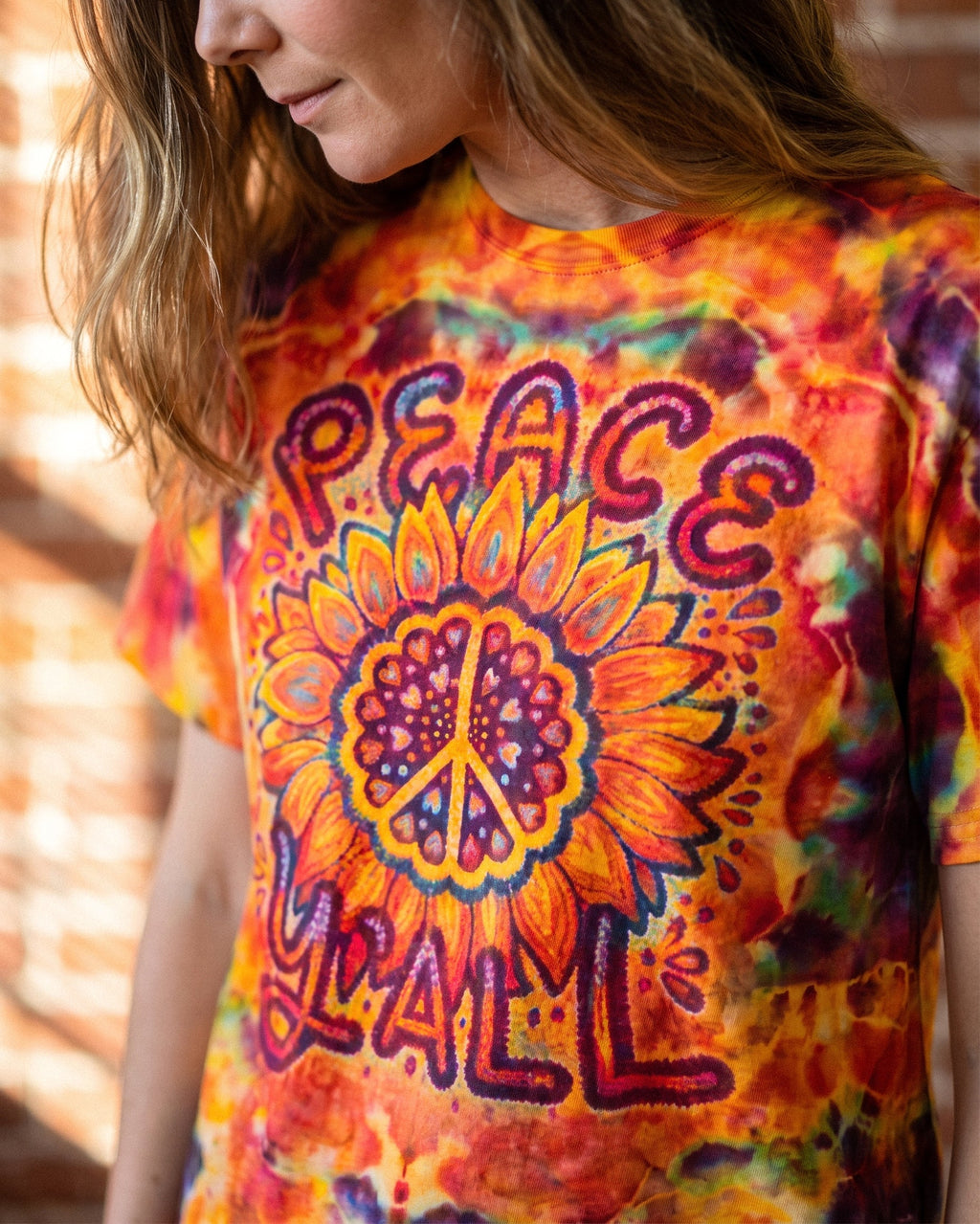 PEACE Y'ALL SUNFLOWER ALL OVER PRINT - RI0707261