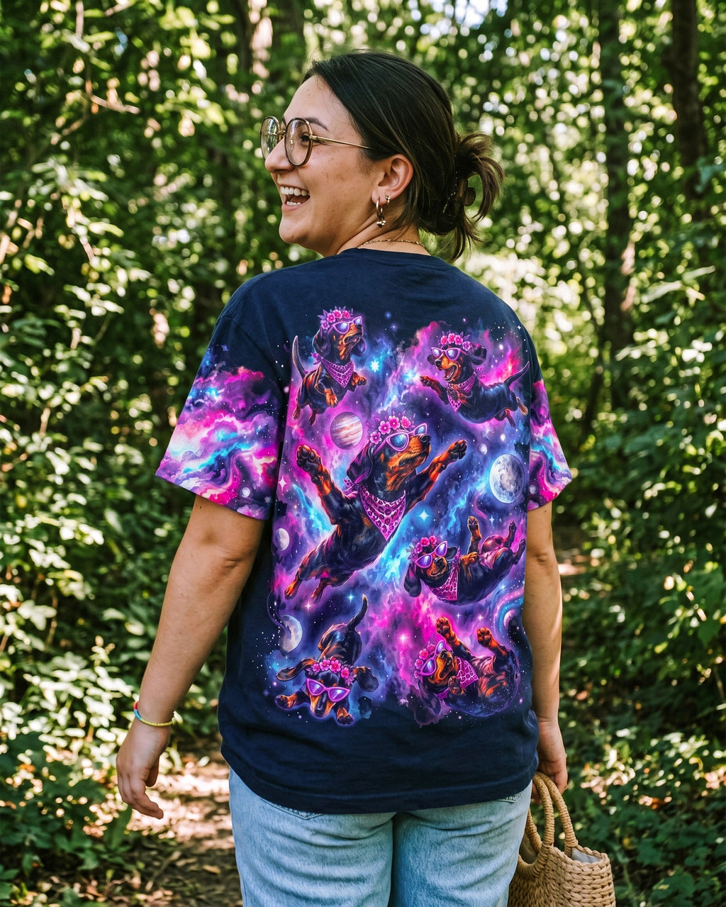 PSYCHEDELIC SPACE DACHSHUND DOG DREAMSCAPE ALL OVER PRINT – RI2005262