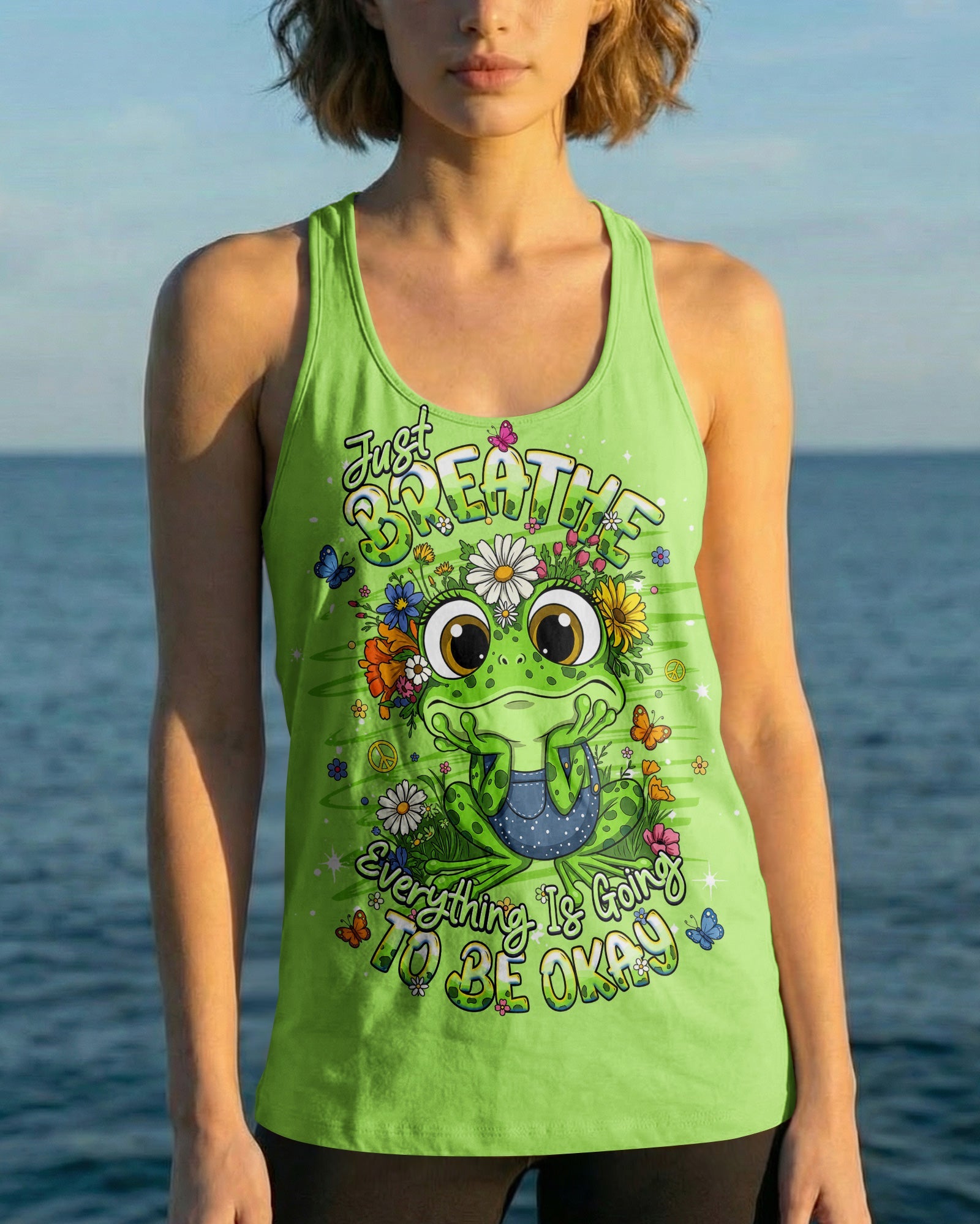 JUST BREATHE FROG ALL OVER PRINT - TLHG2206263