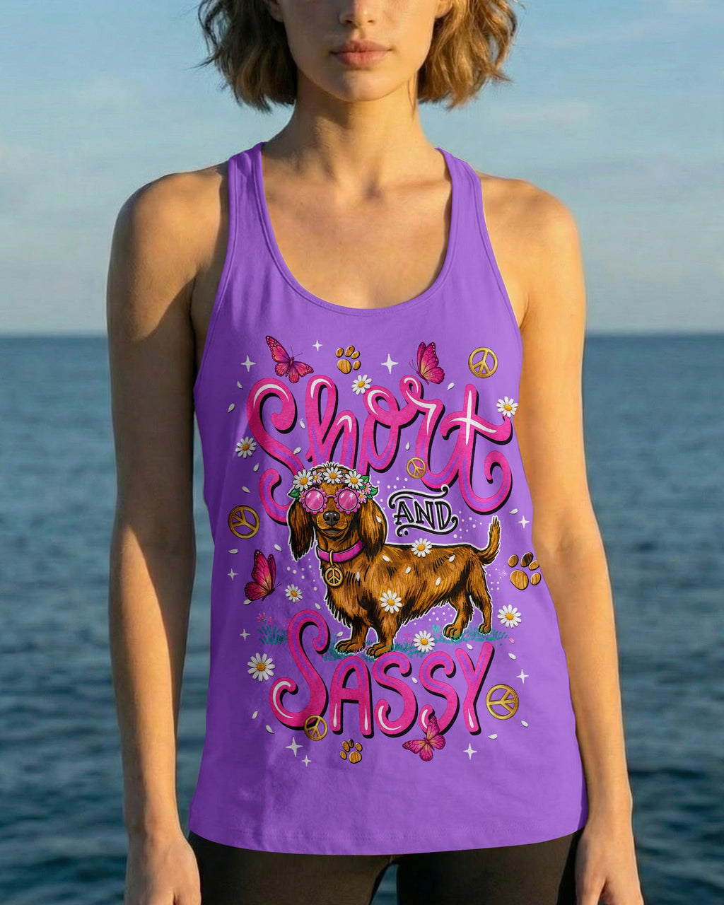 SHORT AND SASSY  DACHSHUND DOG  ALL OVER PRINT - TLNT2605262