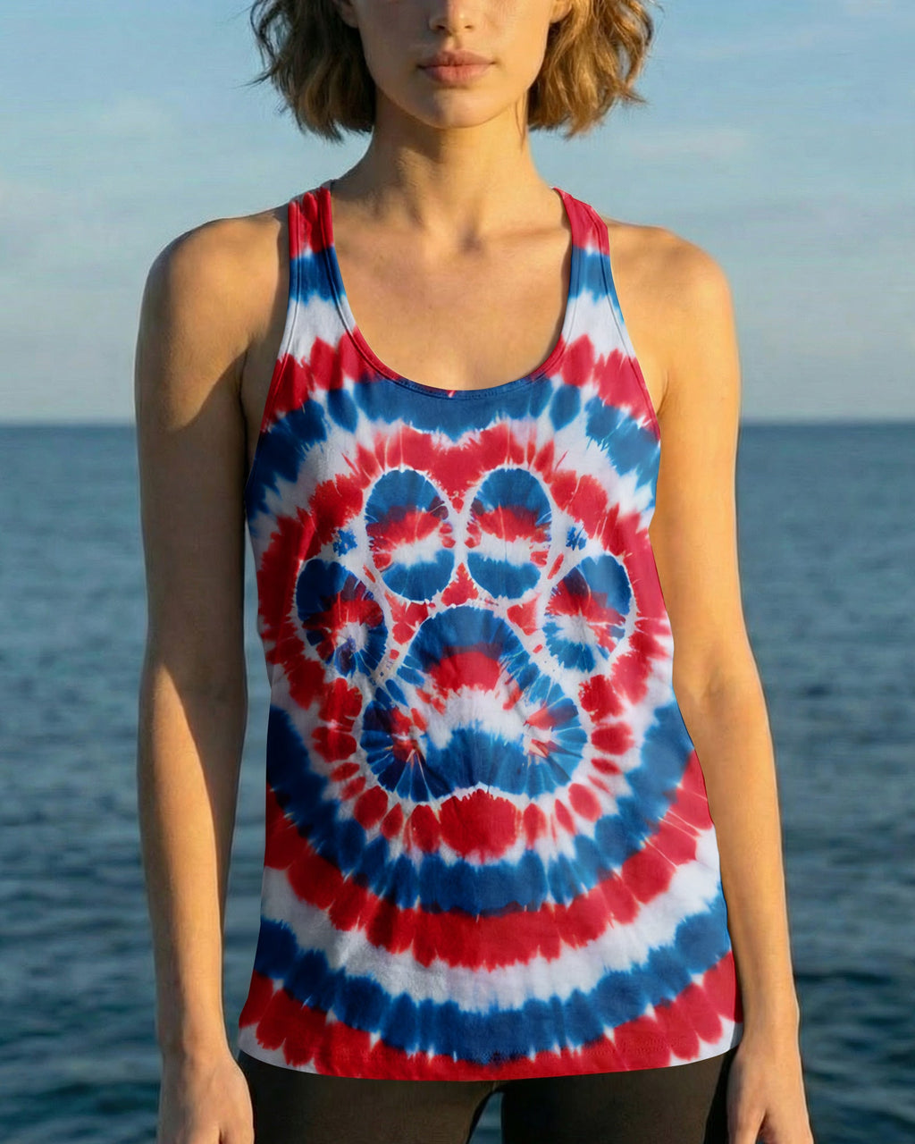 RED WHITE AND BLUE PAW ALL OVER PRINT - TYQY0104261