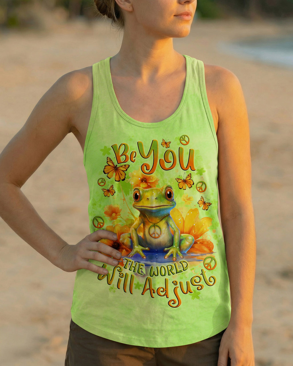 BE YOU THE WORLD WILL ADJUST FROG ALL OVER PRINT - TLNO2909231