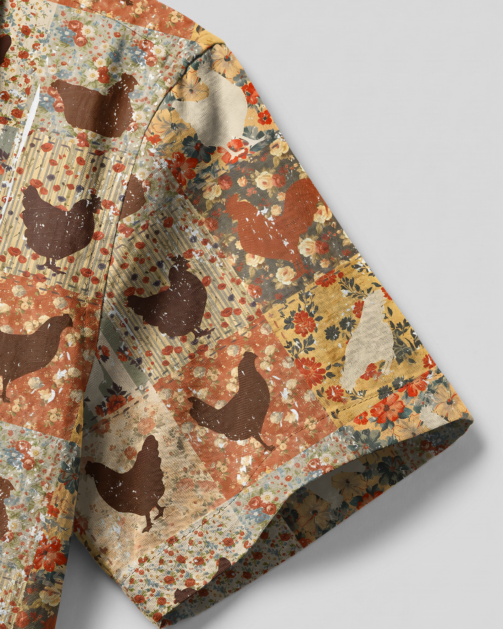 FLORAL CHICKENS VINTAGE CAMP SHIRT - TYPQ0107263