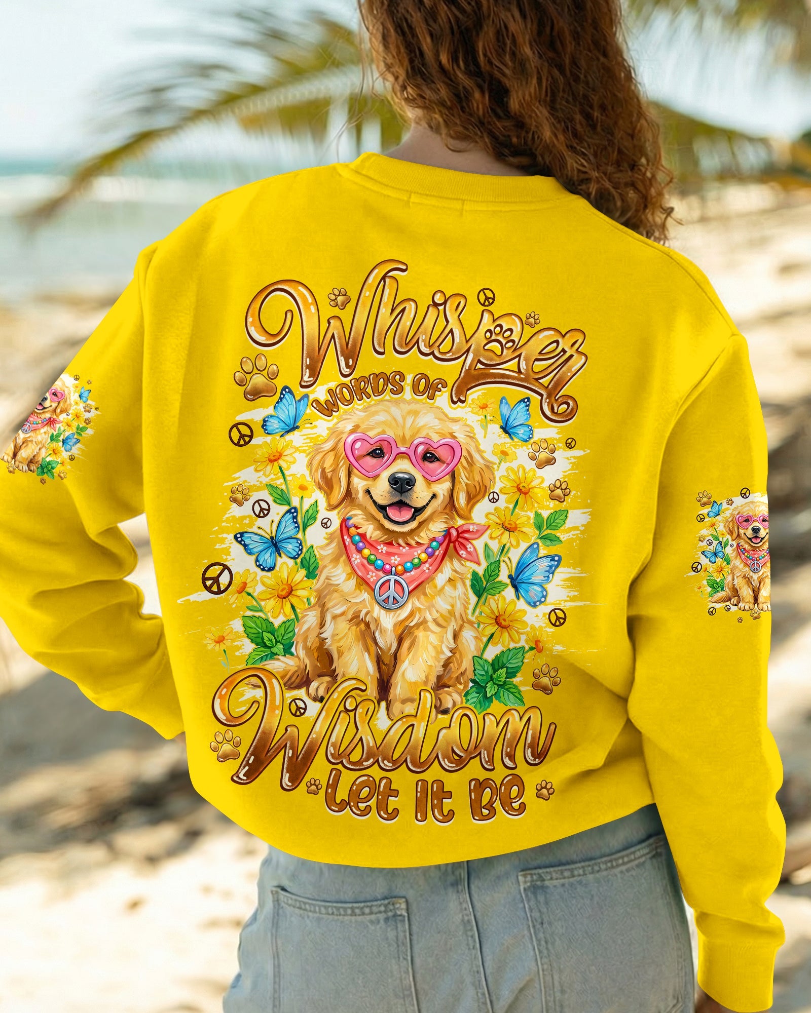 WHISPER WORDS OF WISDOM LET IT BE GOLDEN RETRIEVER PUPPY DOG ALL OVER PRINT - TYQY1105262