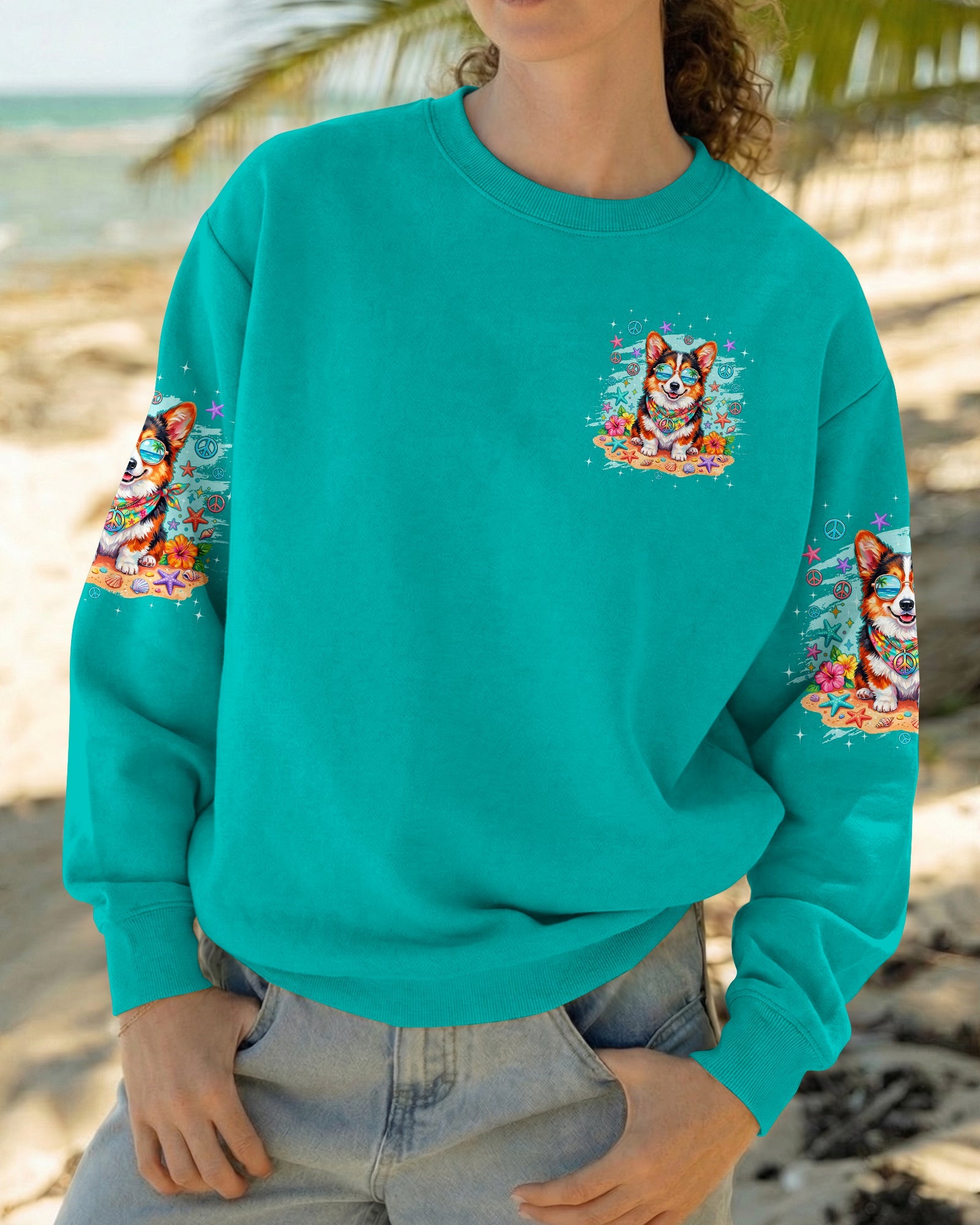 WHISPER WORDS OF WISDOM LET IT BE CORGI BEACH DOG ALL OVER PRINT - TYQY0405261