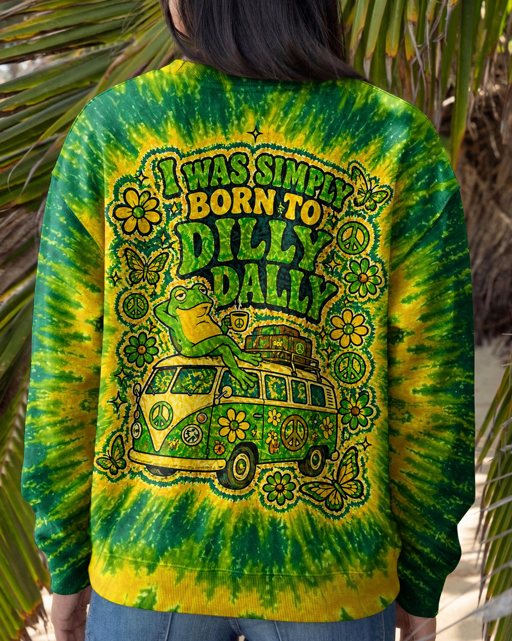 I WAS SIMPLY BORN TO DILLY DALLY FROG ALL OVER PRINT - TLNO2804261