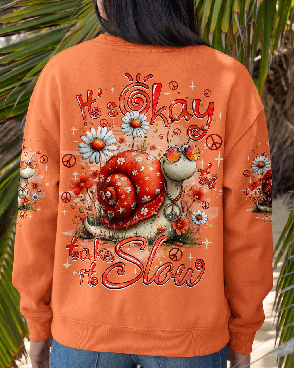 IT'S OKAY TO TAKE IT SLOW SNAIL ALL OVER PRINT - TYQY2506261