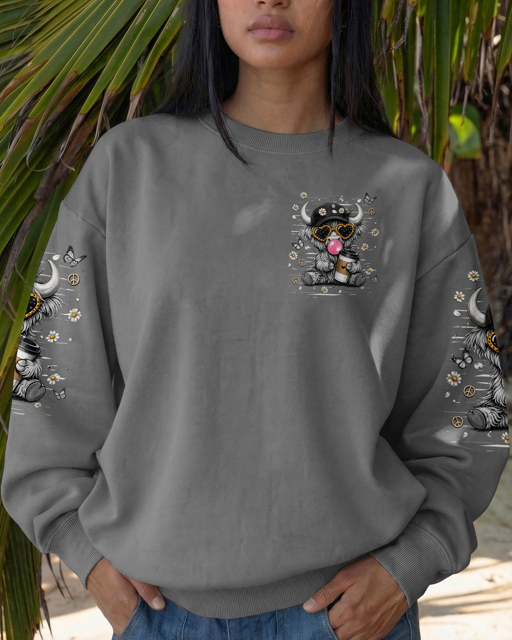 LITTLE BIT A HOT MESS COW ALL OVER PRINT  - TLHN1706264