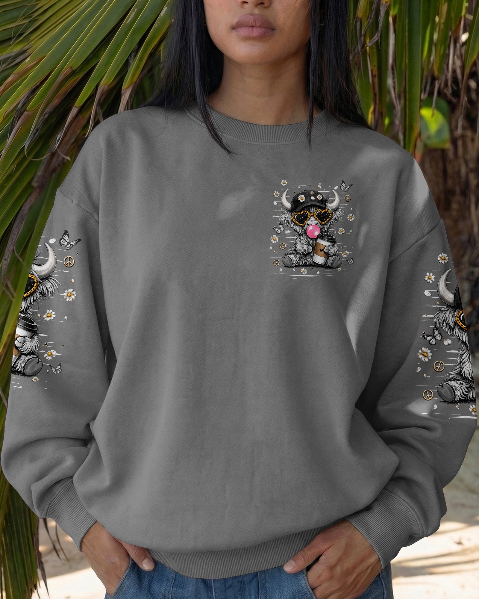 LITTLE BIT A HOT MESS COW ALL OVER PRINT  - TLHN1706264