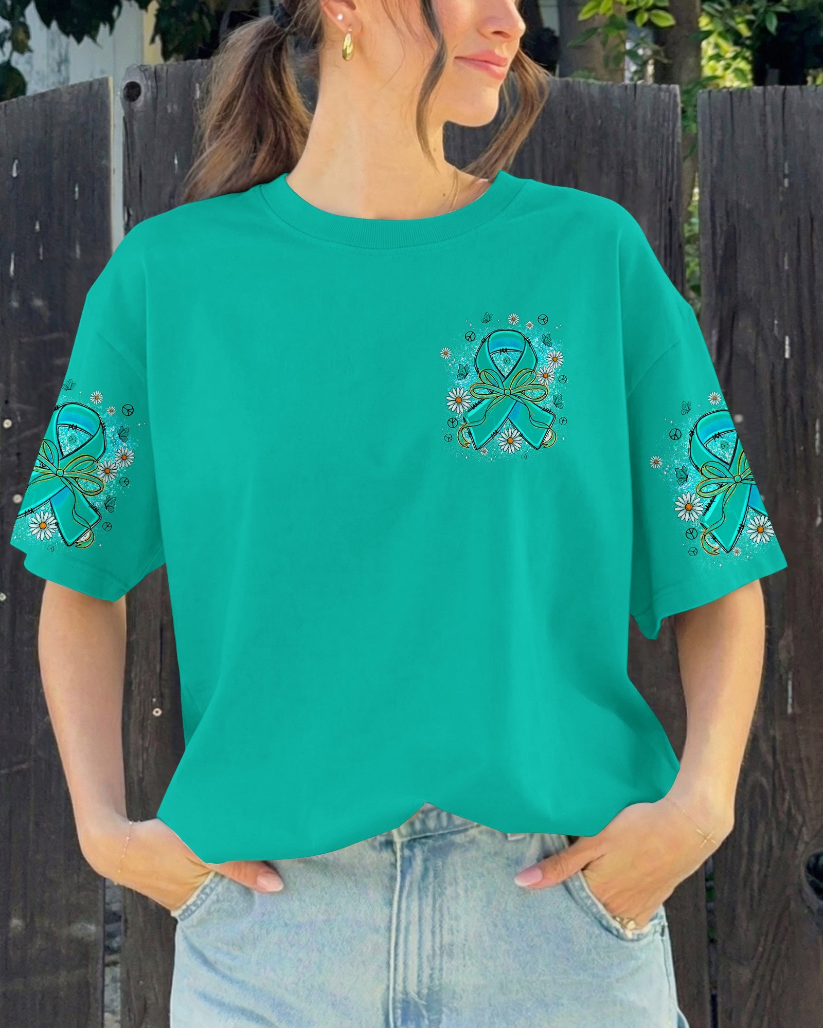 IN SEPTEMBER WE WEAR TEAL OVARIAN CANCER AWARENESS ALL OVER PRINT - TYPQ1507261