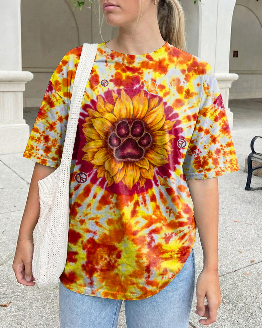 YOU ARE MY SUNSHINE PAW PRINT SUNFLOWER BURST ALL OVER PRINT  - TLTW3006264