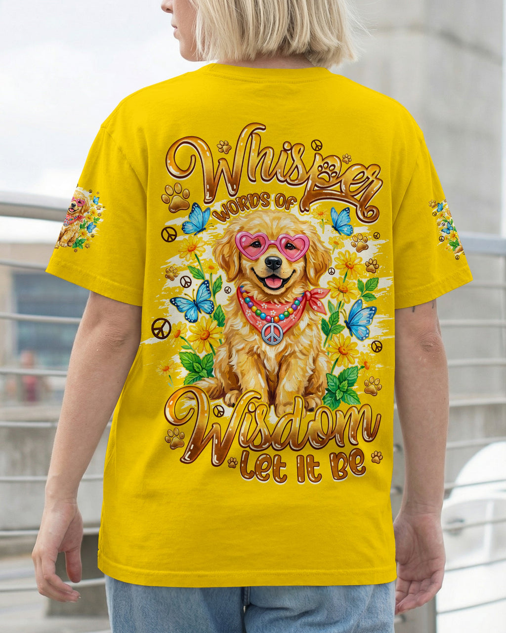 WHISPER WORDS OF WISDOM LET IT BE GOLDEN RETRIEVER PUPPY DOG ALL OVER PRINT - TYQY1105262