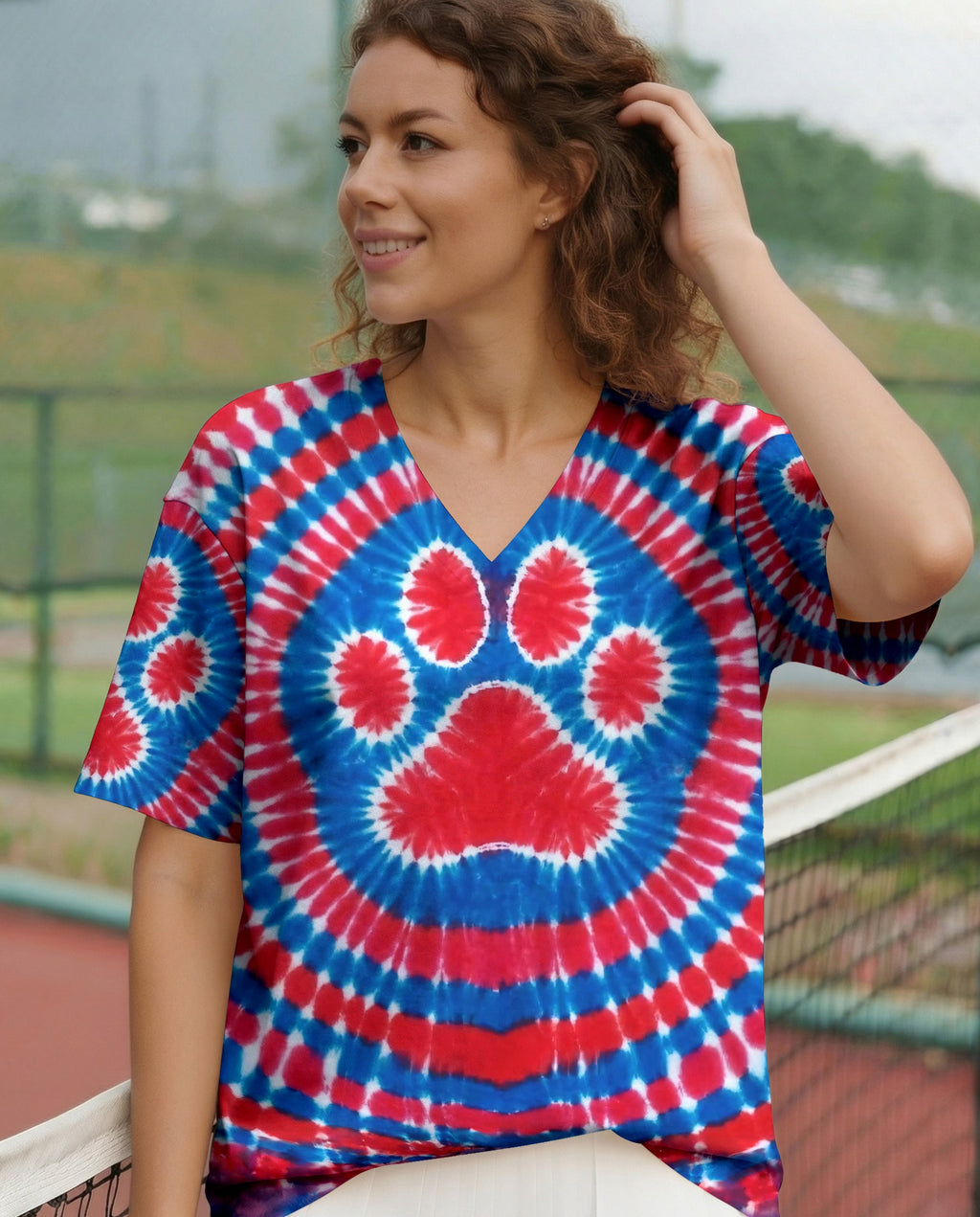 RED WHITE AND BLUE PAW ALL OVER PRINT - TYPQ0104261