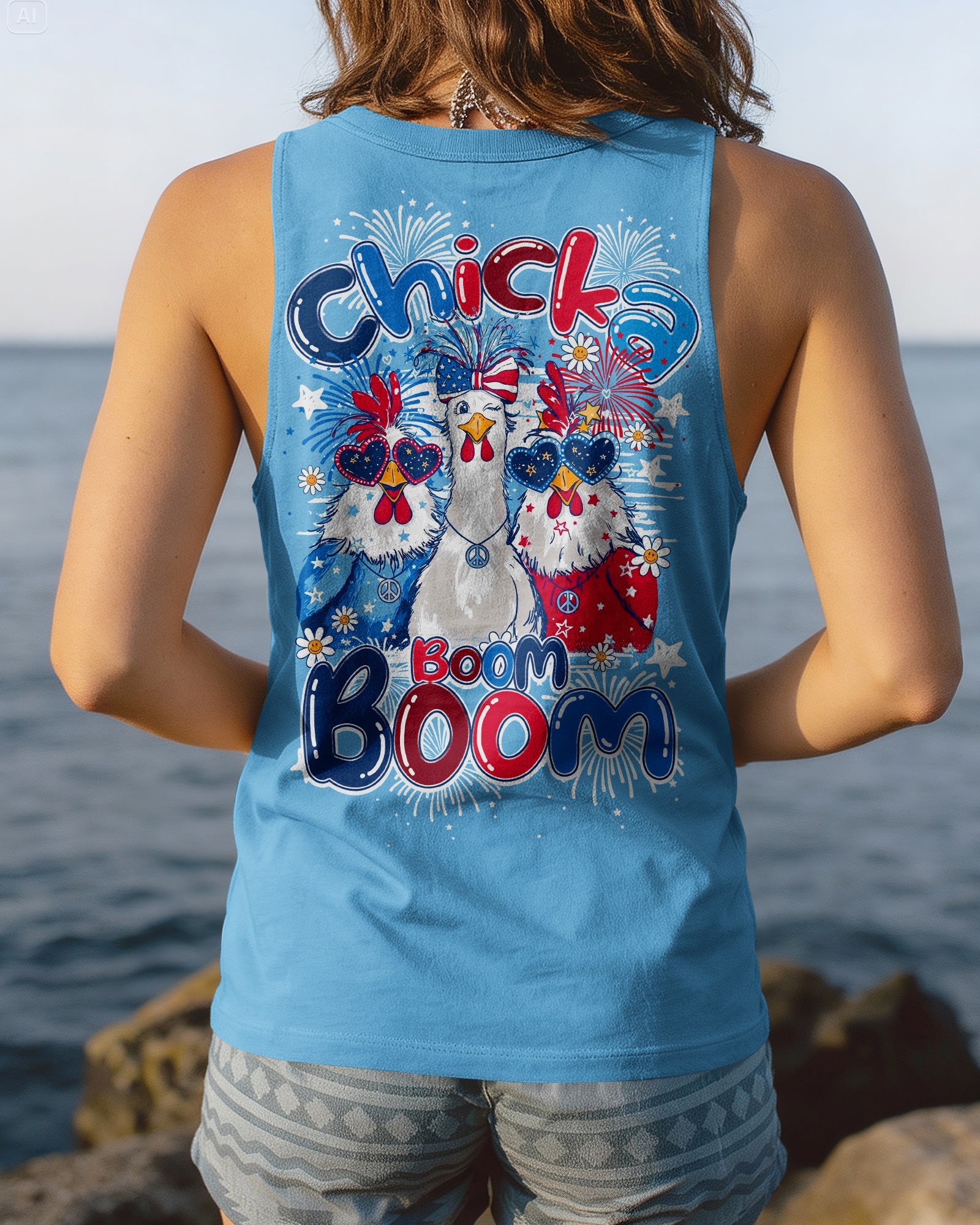 CHICKA BOOM BOOM HIPPIE CHICKEN ALL OVER PRINT - TY2105261