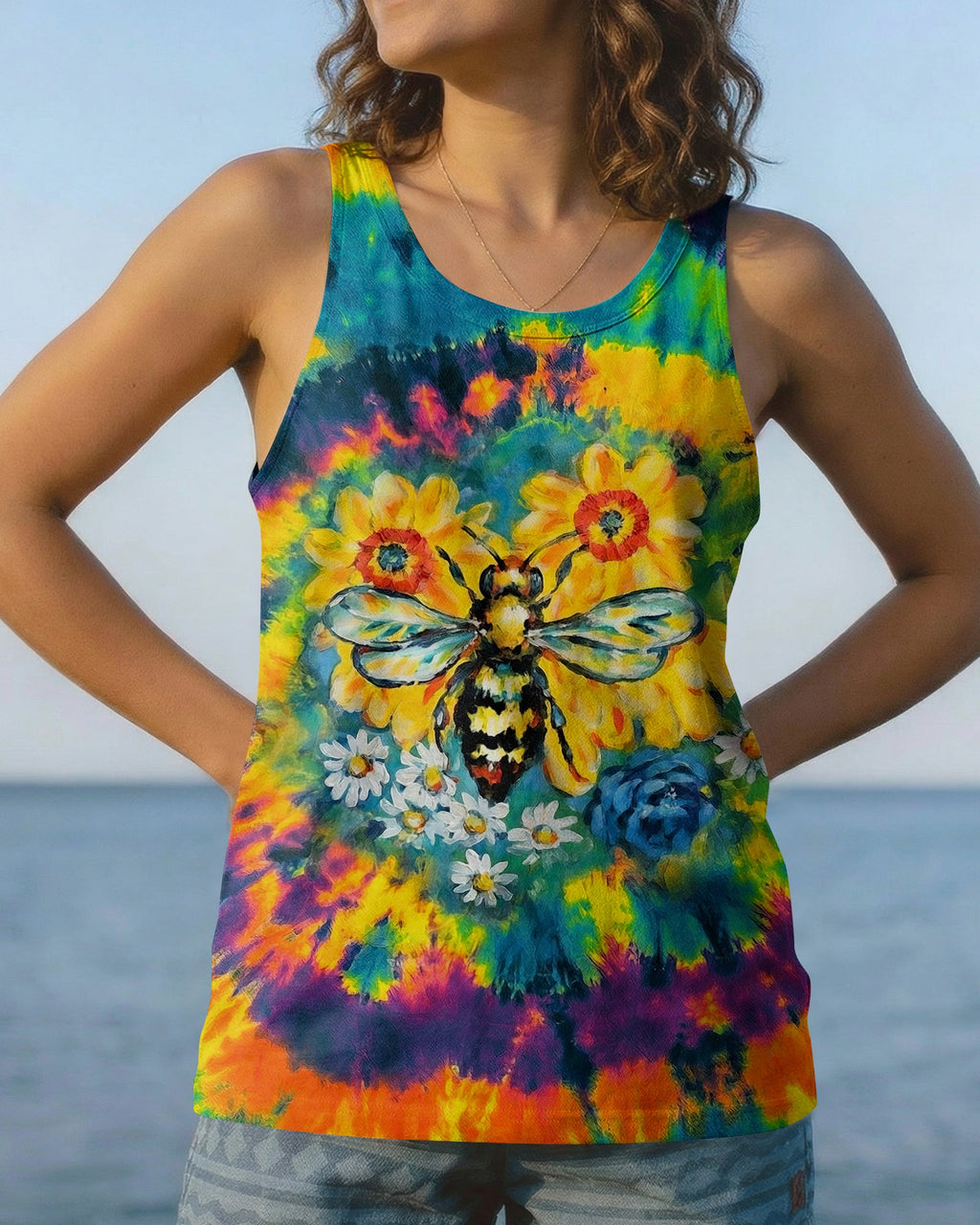 JUST BREATHE BEE SUNFLOWER ALL OVER PRINT - RI2304261