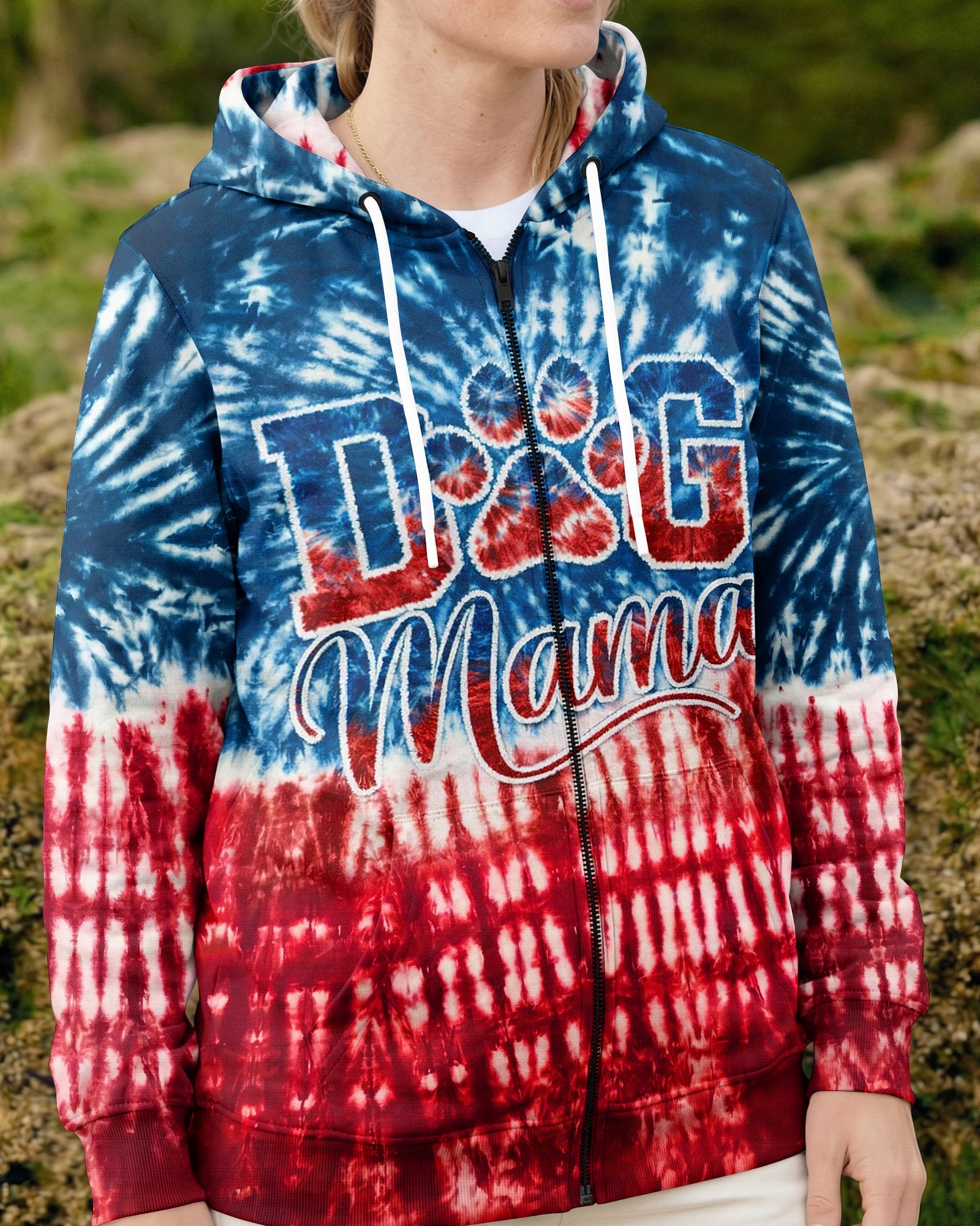 DOG MAMA RED WHITE & BLUE  ALL OVER PRINT  - TLNT2204263