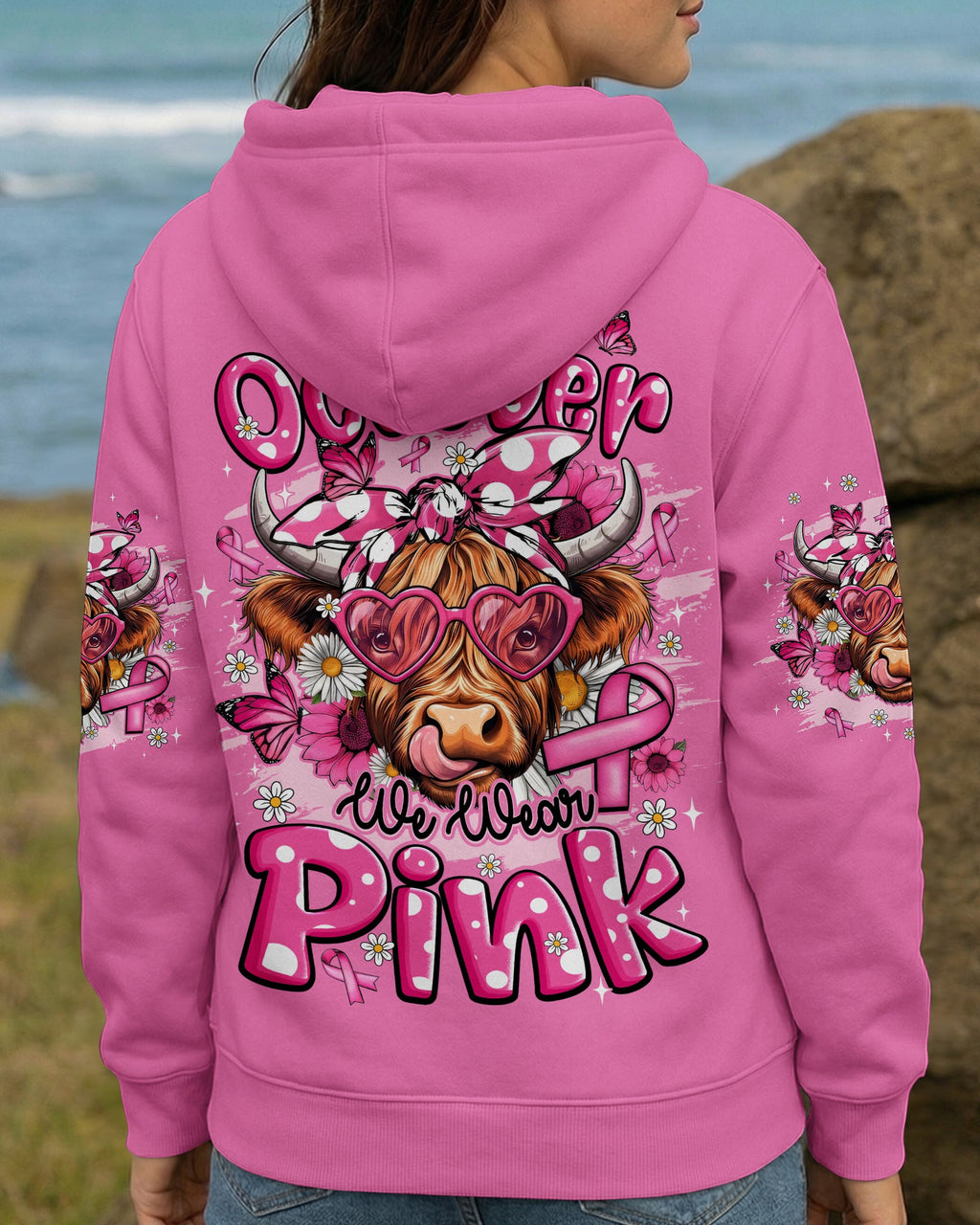 IN OCTOBER WE WEAR PINK COW BREAST CANCER AWARENESS ALL OVER PRINT - TYQY2906261