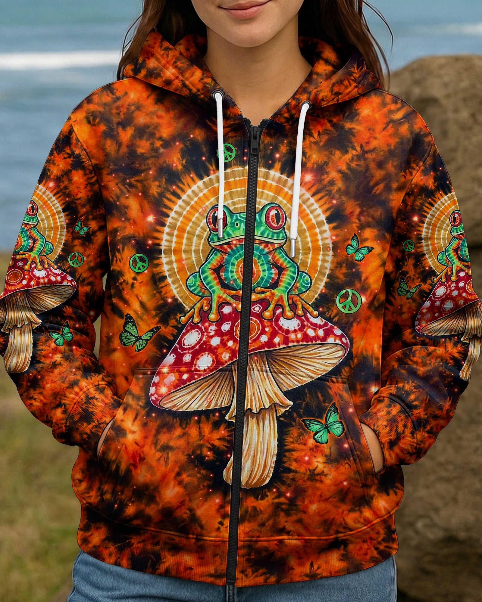 JUST BREATHE FROG SWIRL ALL OVER PRINT  - TLHN2404261