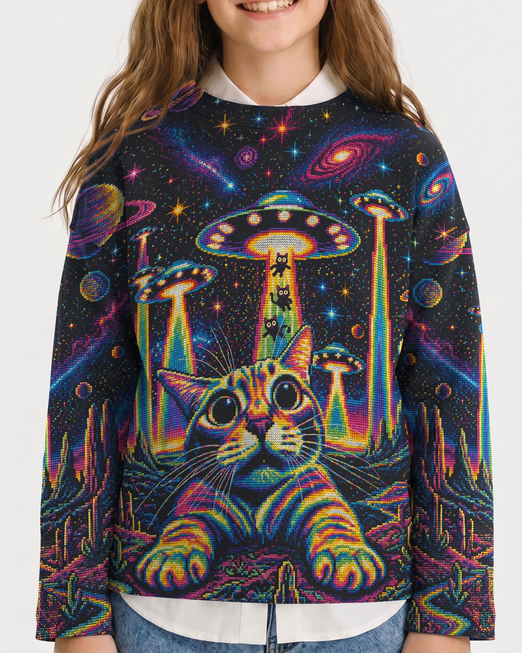 COSMIC KITTEN UFO ADVENTURE KIDS ALL OVER PRINT - KMTM1106261