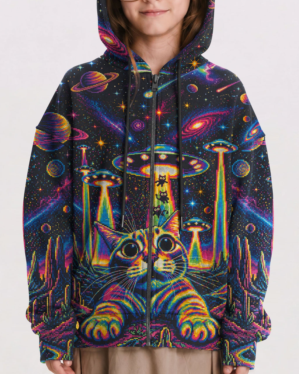 COSMIC KITTEN UFO ADVENTURE KIDS ALL OVER PRINT - KMTM1106261