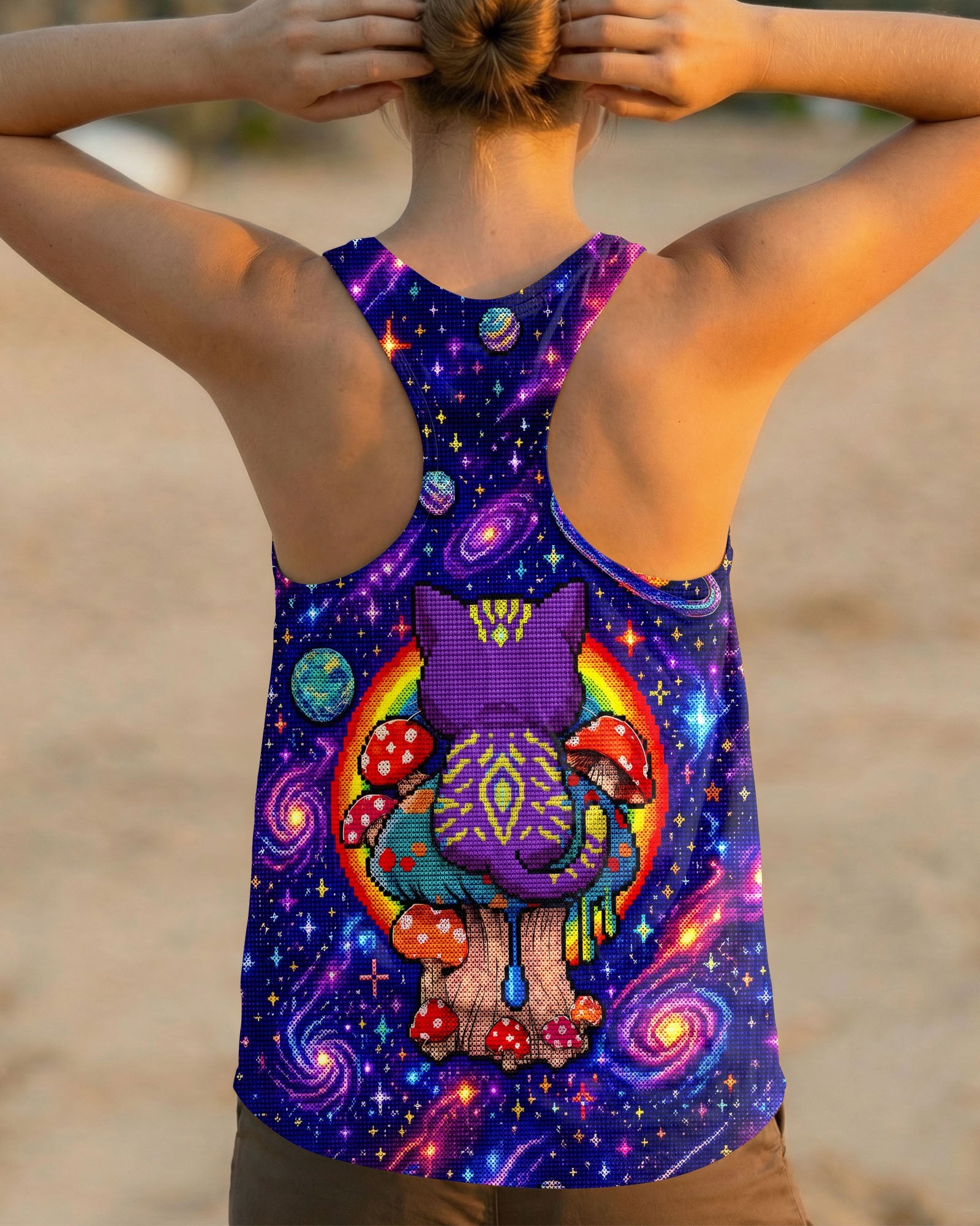 GALAXY MUSHROOM CAT PSYCHEDELIC ALL OVER PRINT - KMTM1905261