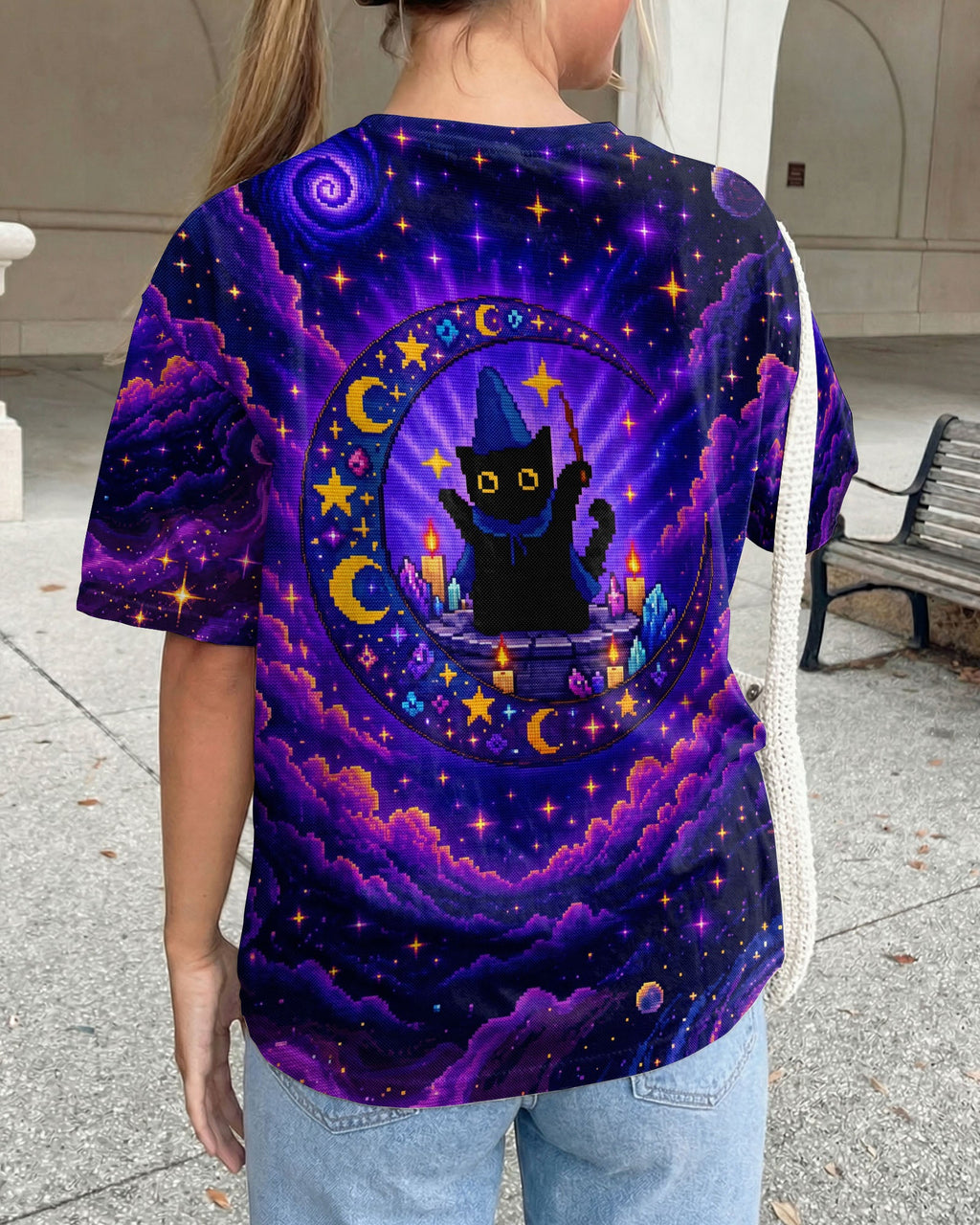 GALAXY WITCH CAT PIXEL ALL OVER PRINT - KMTM2205261